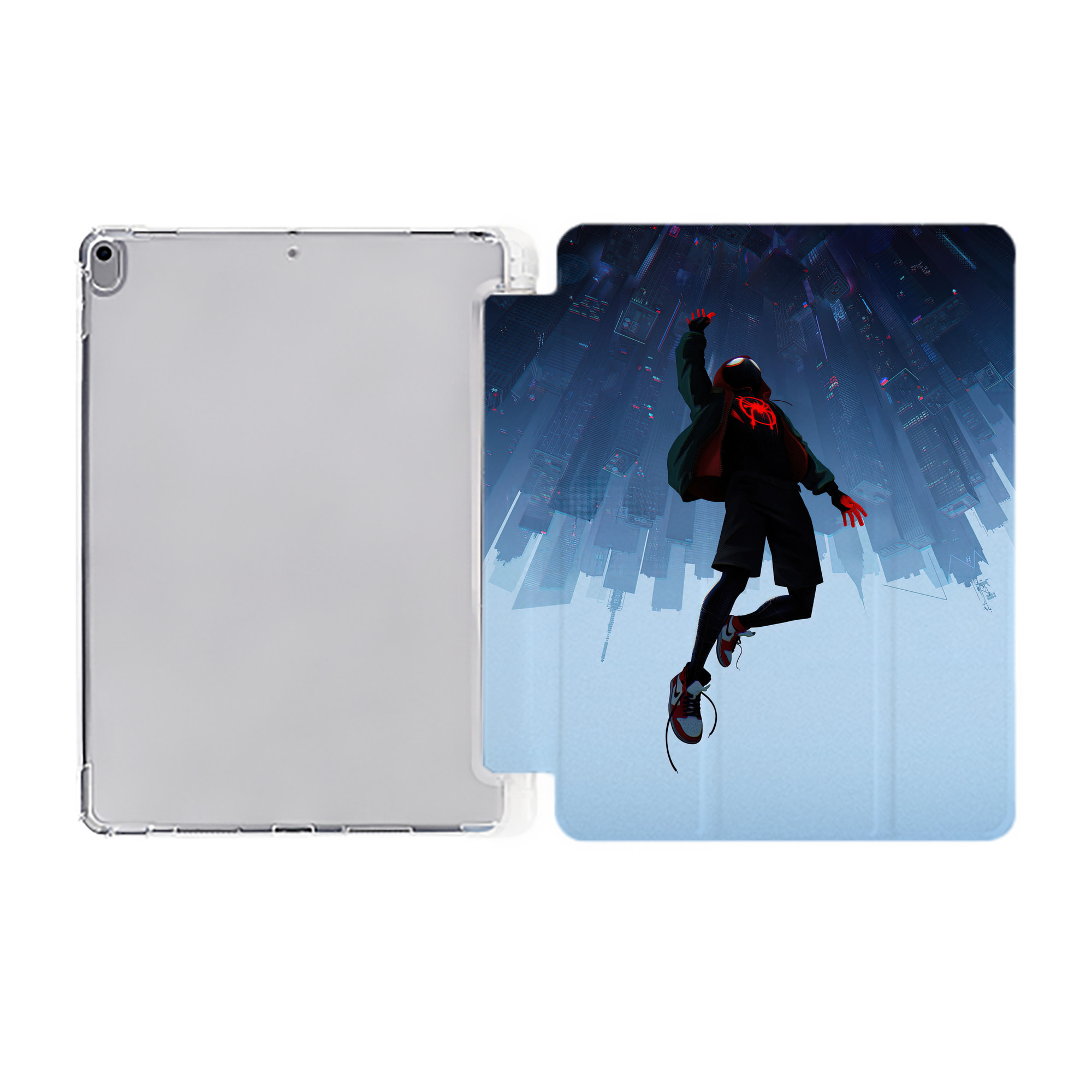 （画像用） Spider Man スパイダーマン IPad ケース ペン収納付き 三つ折りスタンド PUレザー×シリコン 対応機種9.5/10.5/10.9インチ